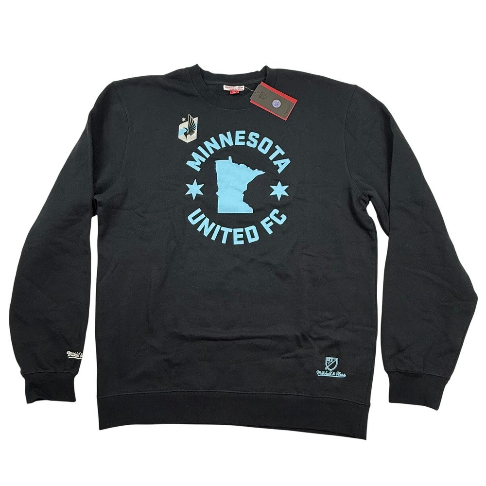 Mitchell & Ness Minnesota United FC MLS Crewneck Sweatshirt Black Mens 2XL New
